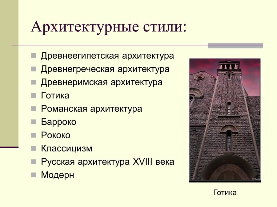 Архитектура стили и направления