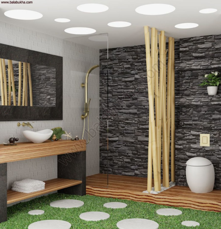 Зеленый с деревом в интерьере