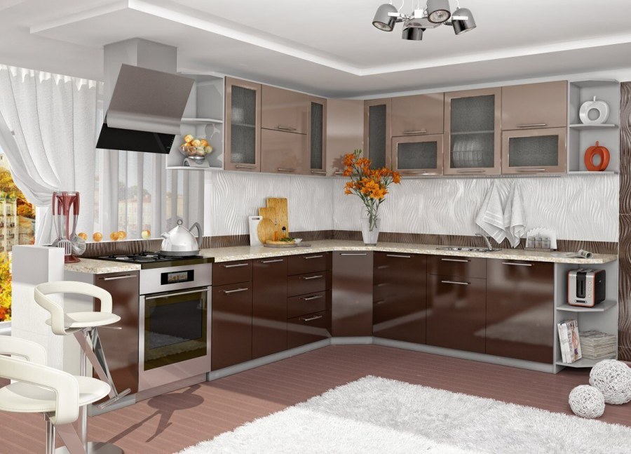 Кухня София олива оранж