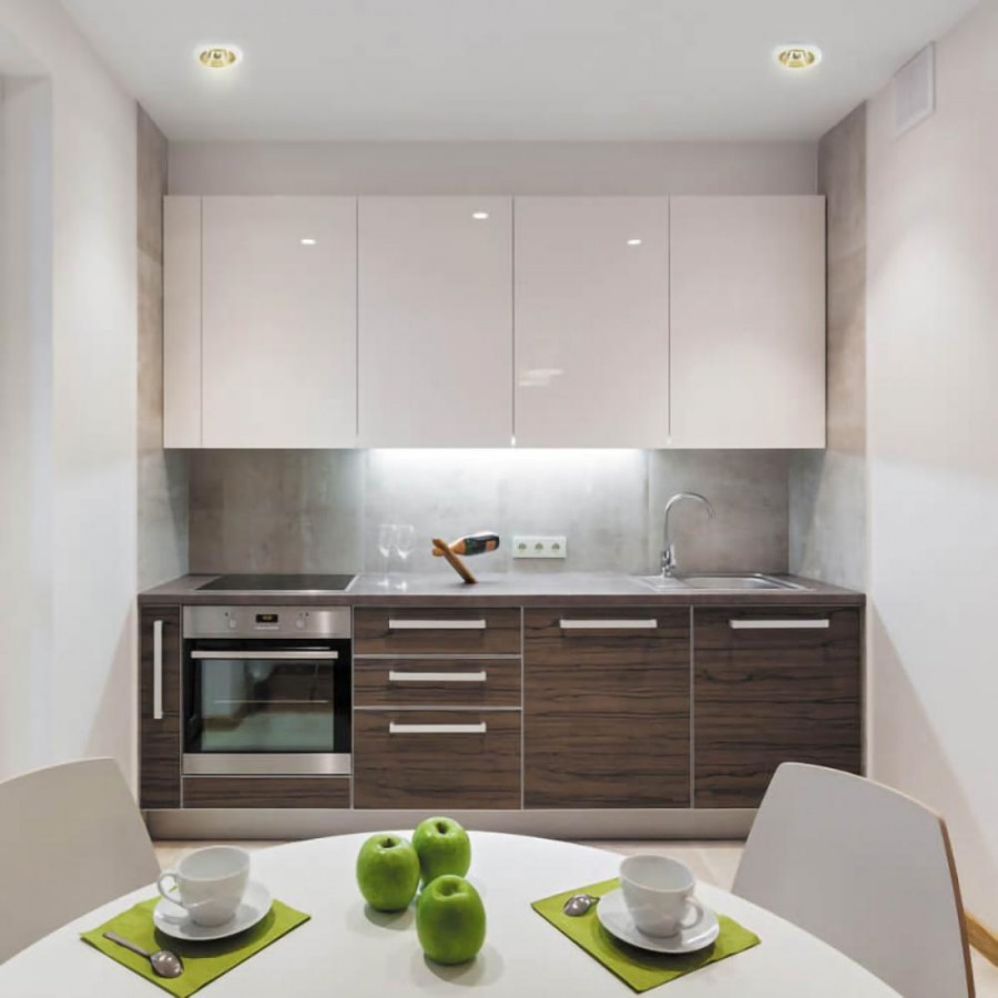 Угловые кухни в спокойных тонах