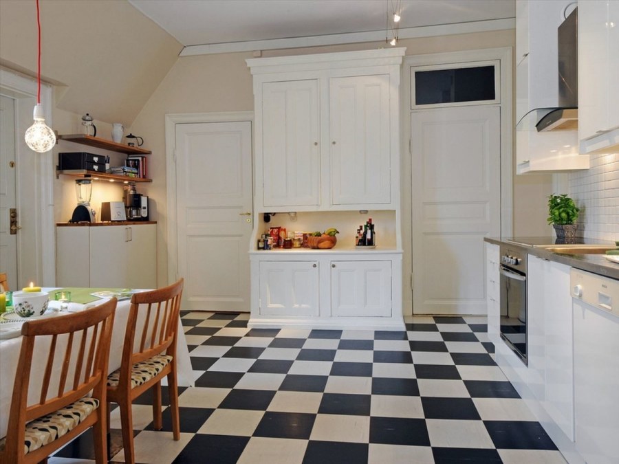 Белая плитка для скандинавской кухни