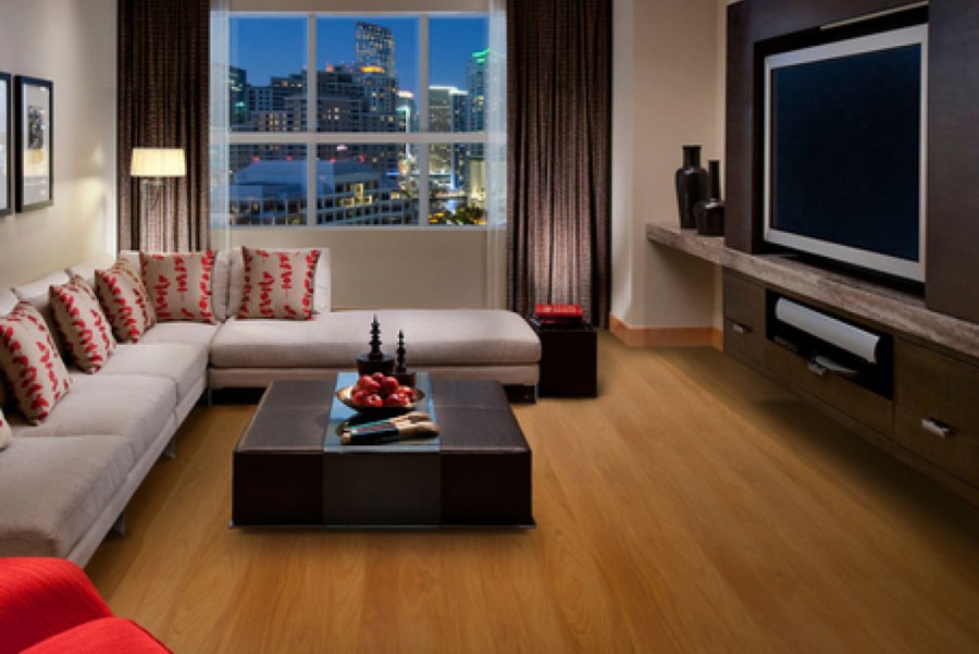 Гостиная с большим телевизором