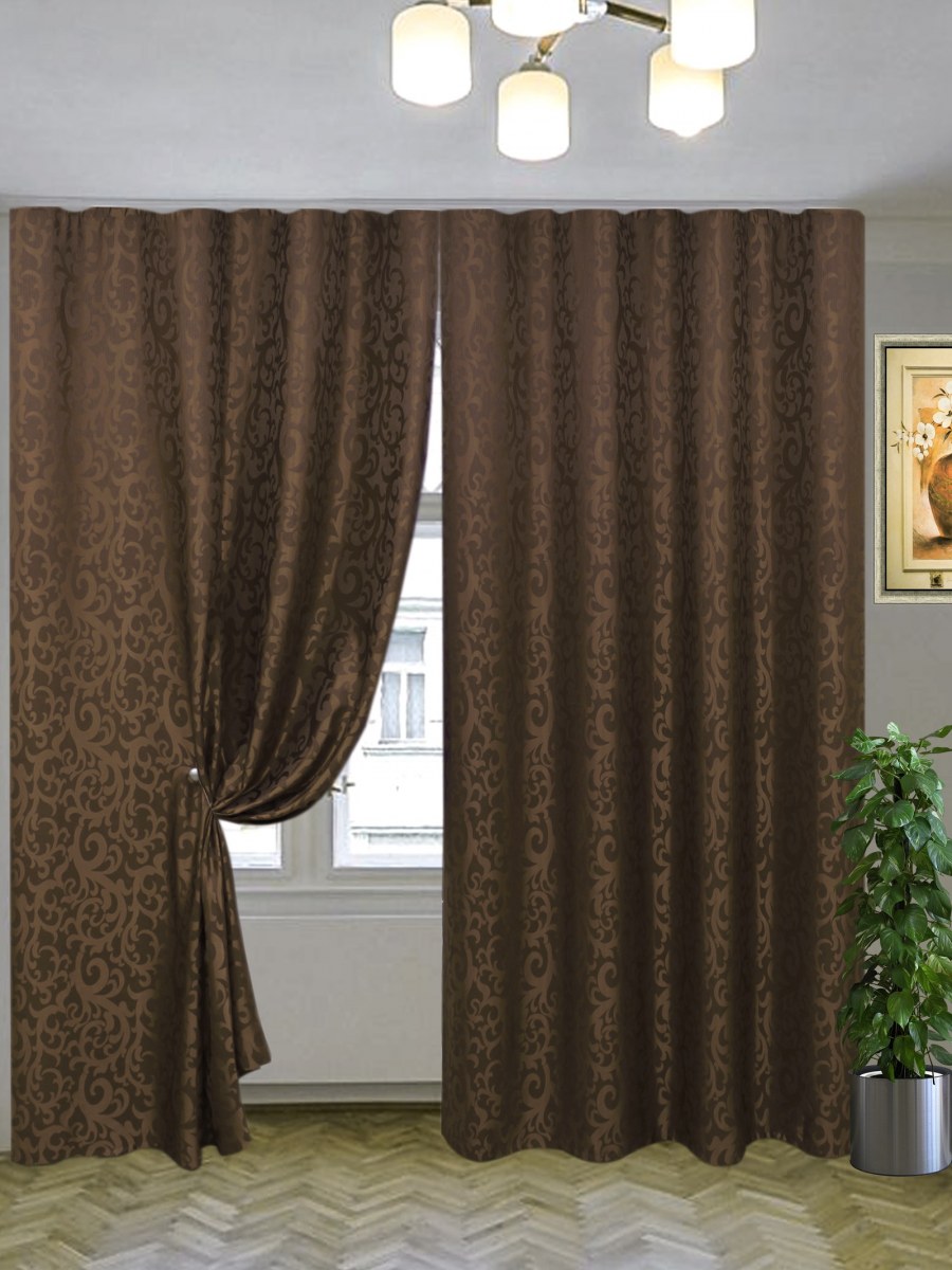 Комплект штор 038 темно-коричневый жемчужный RT-100034