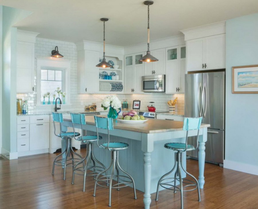 Кухня в голубых тонах