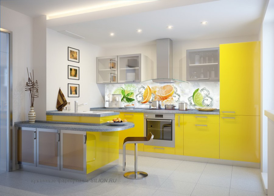 Кухня в желтом цвете