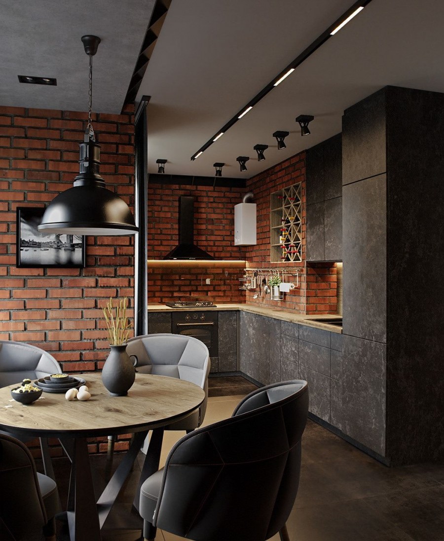 Кухня в стиле лофт беханс