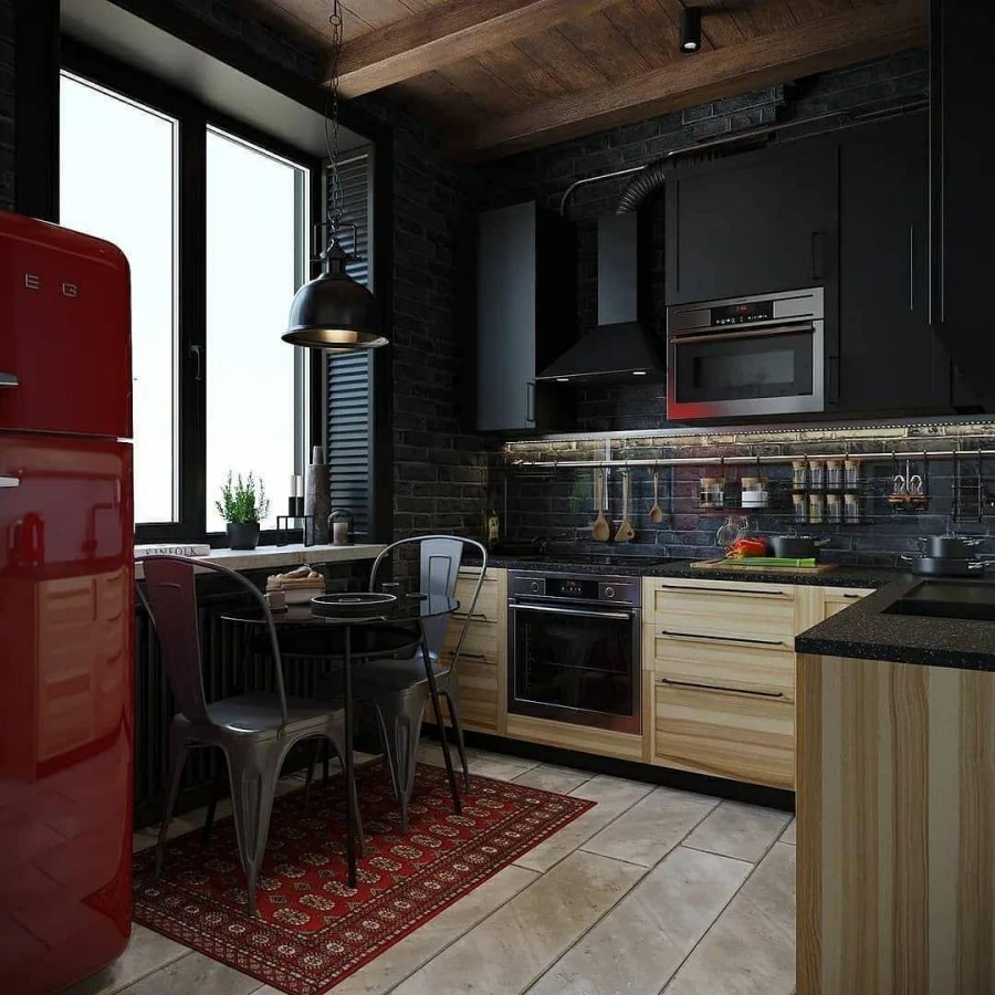 Кухня в стиле лофт 5 кв м