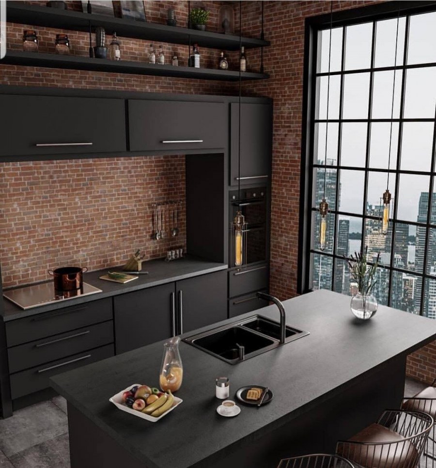 Кухня хрущевка лофт металл