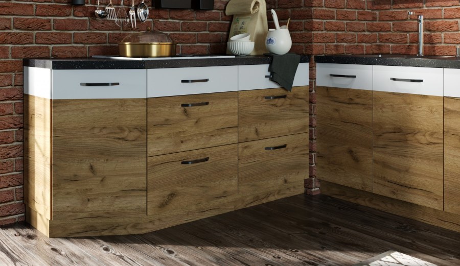 Модульная кухня Аванти крафт золотой/айвори