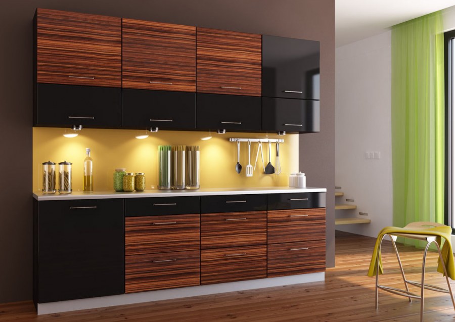 Кухня оранж зебрано