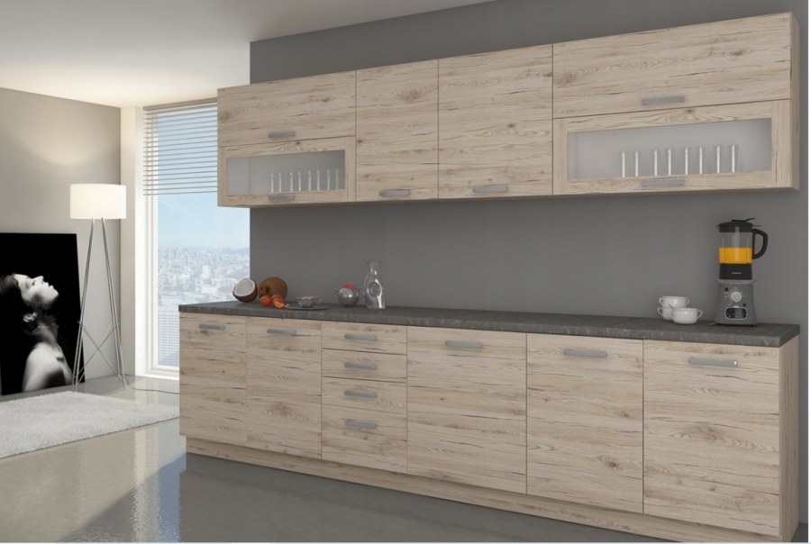 Горизонтальная текстура дерева на кухне