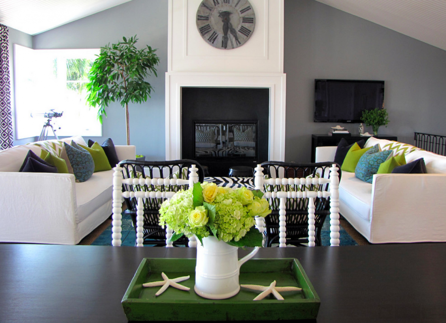 Интерьер с зелеными акцентами