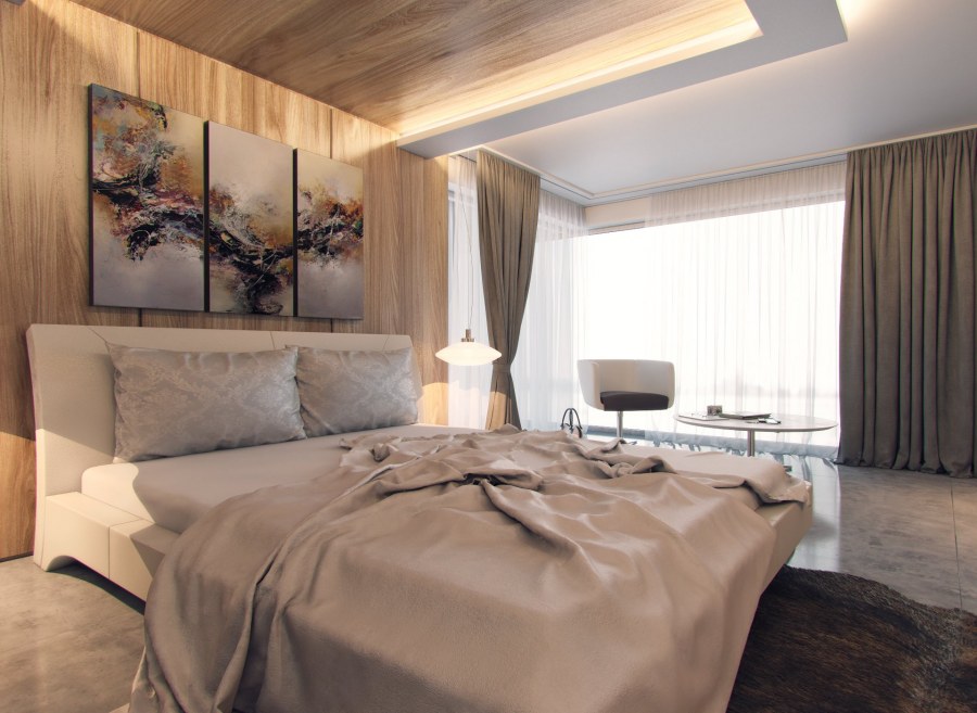 Спальня с панорамными окнами