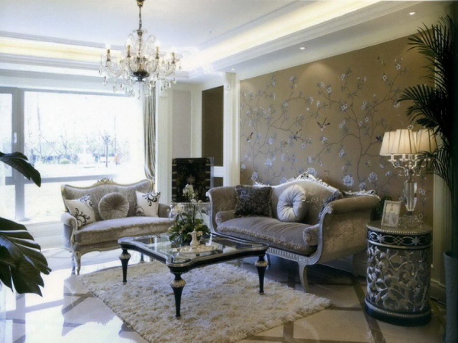 Обои в стиле Нео класик для гостиной