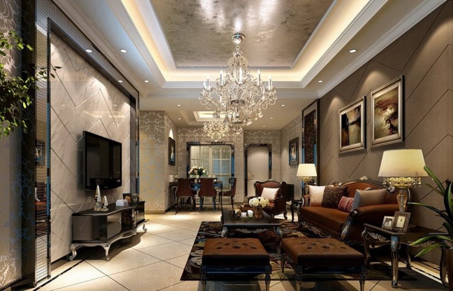 Гостиная в стиле лакшери