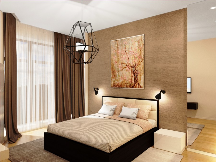 Спальня в бежевых тонах