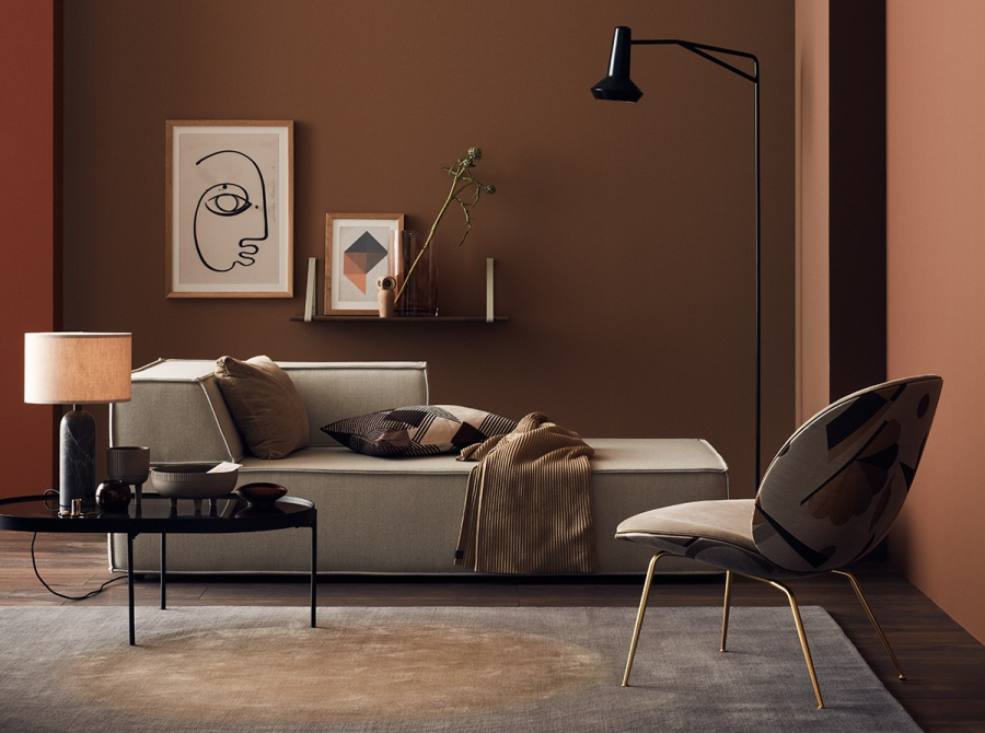 Шоколадно бежевая спальня