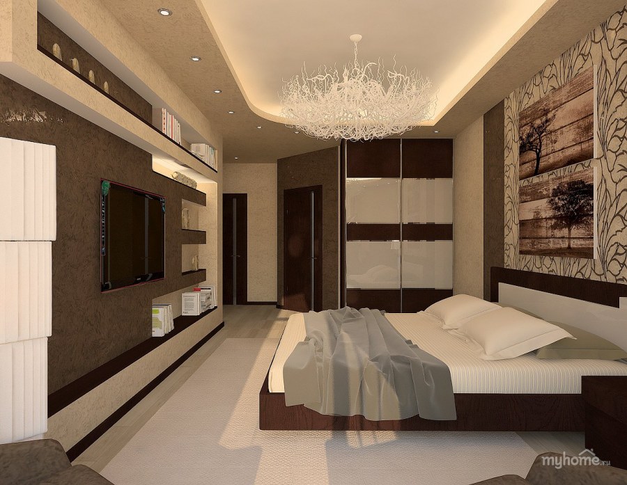 Комната бежево коричневая 2021