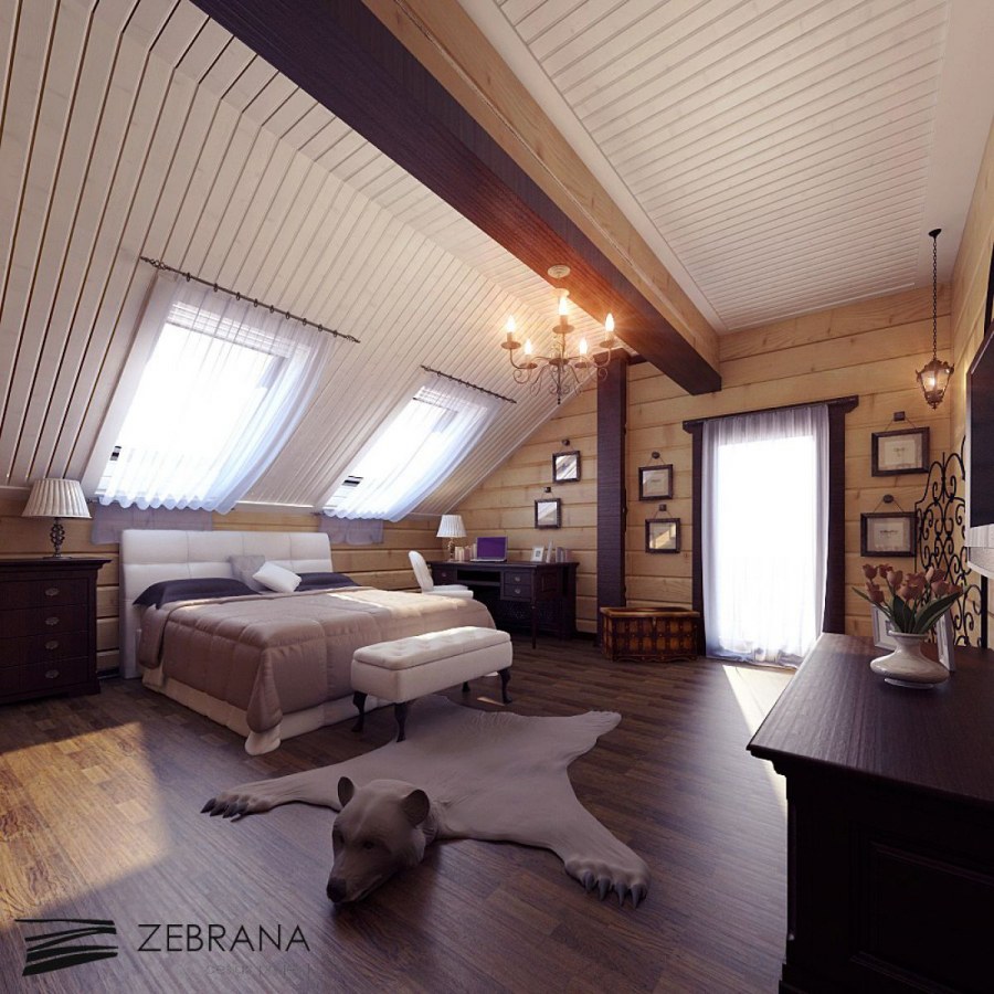 Интерьер мансарды