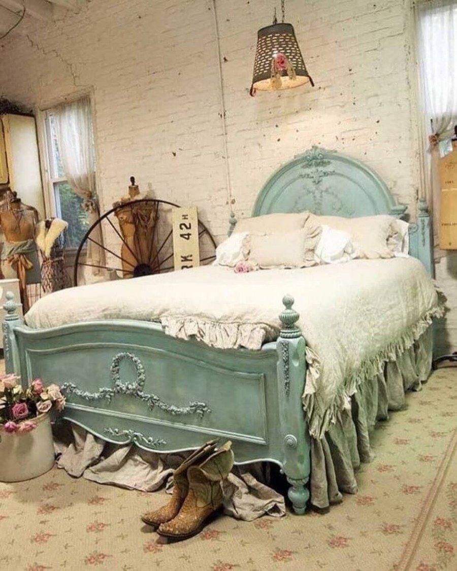 Стиль Кантри шебби Шик спальня