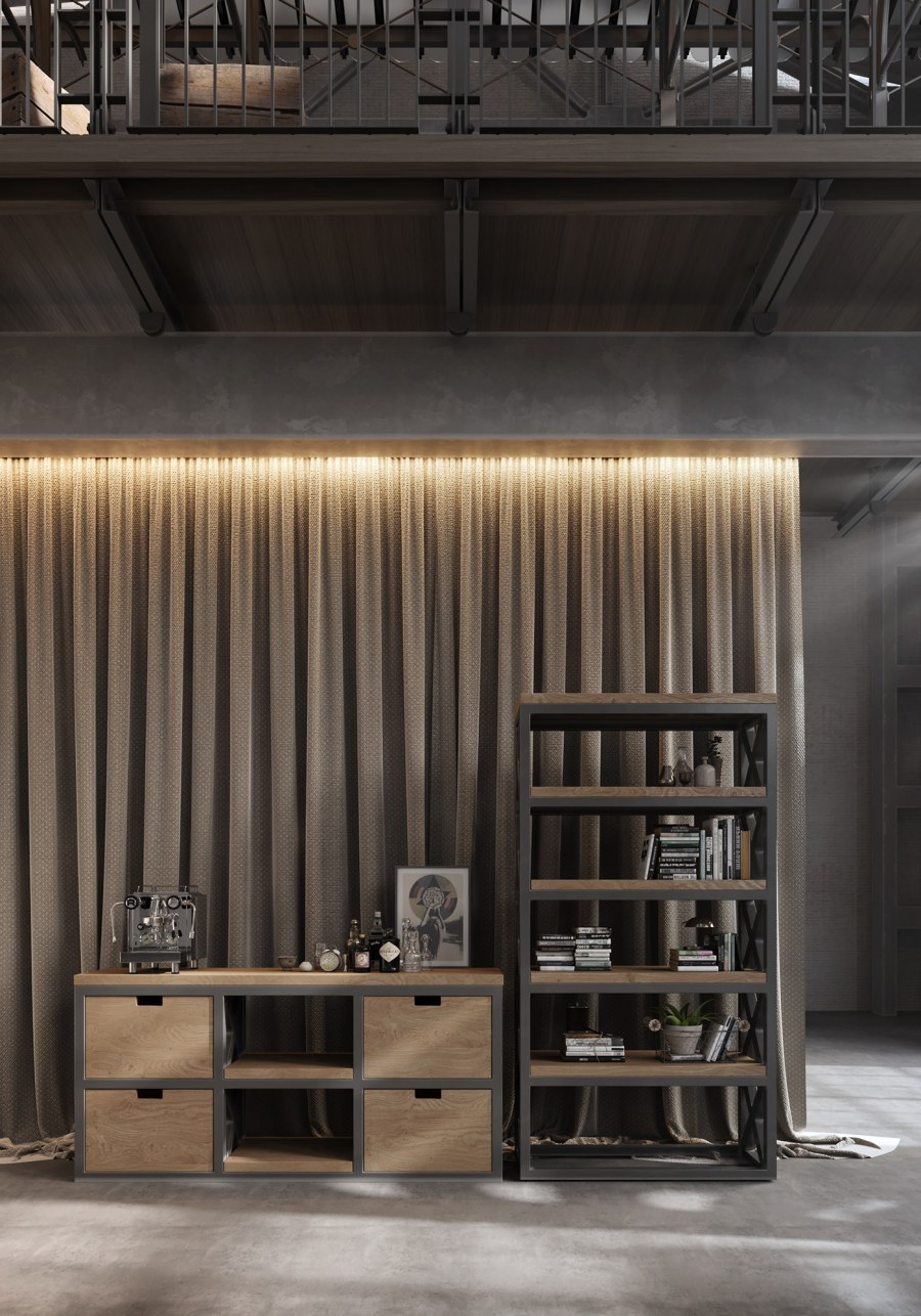 Шторы в гостиную лофт