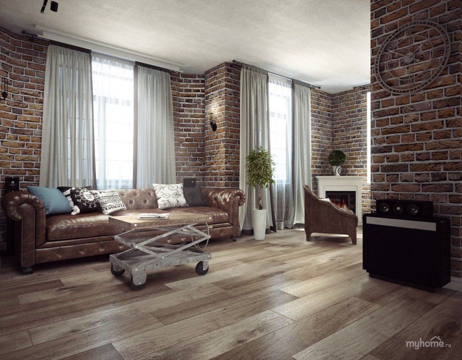 Карнизы в интерьере лофт