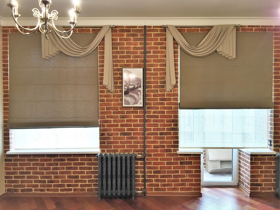 Римские шторы в стиле лофт