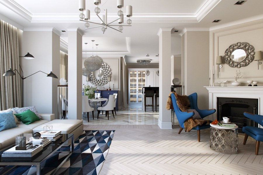 Американская Неоклассика в интерьере