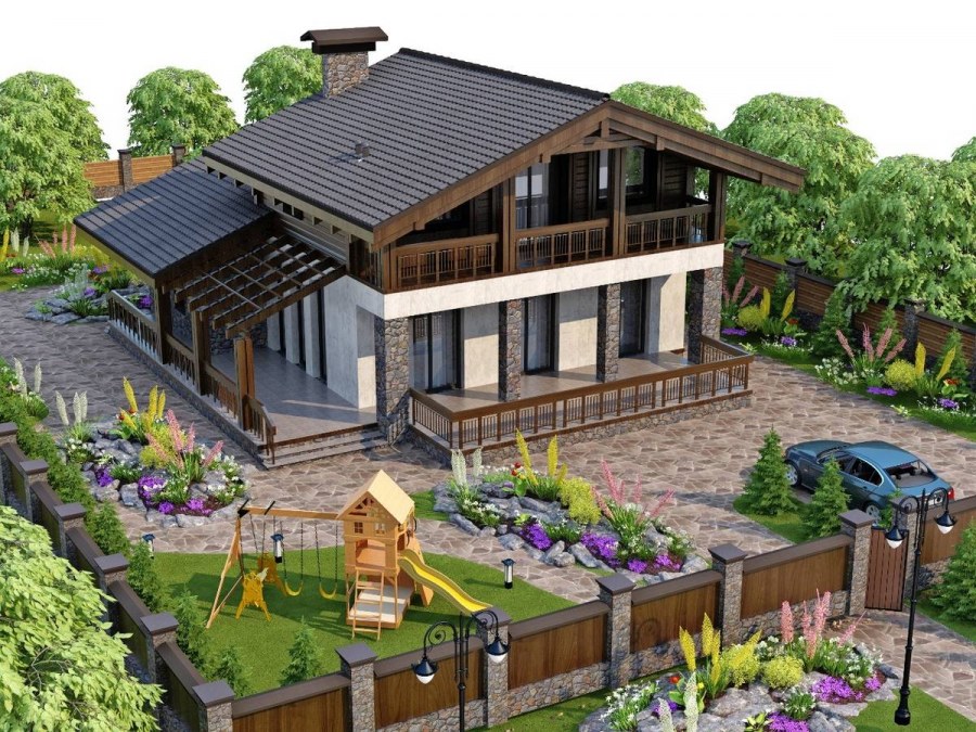 Маленький дачный домик с террасой