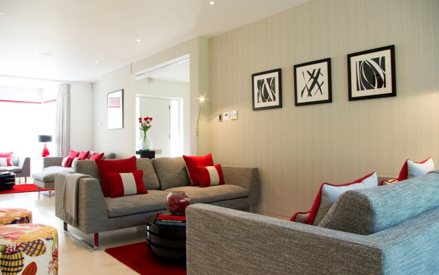 Два цвета в интерьере гостиной