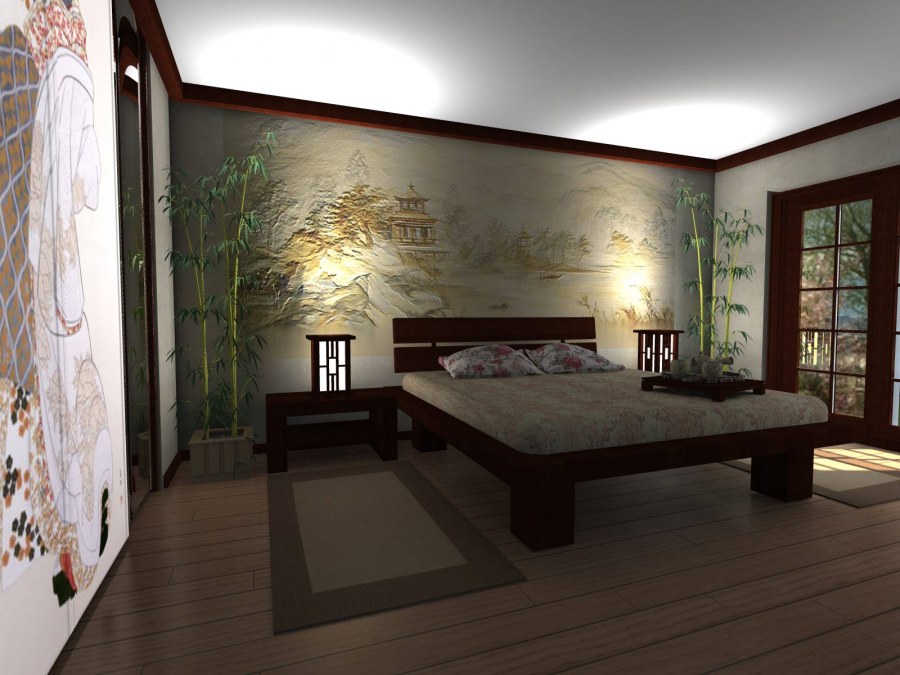 Комната в японском стиле спальня