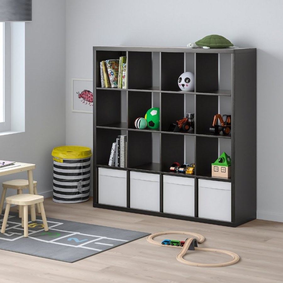 Каллакс стеллаж, черно-коричневый, 147x147 см