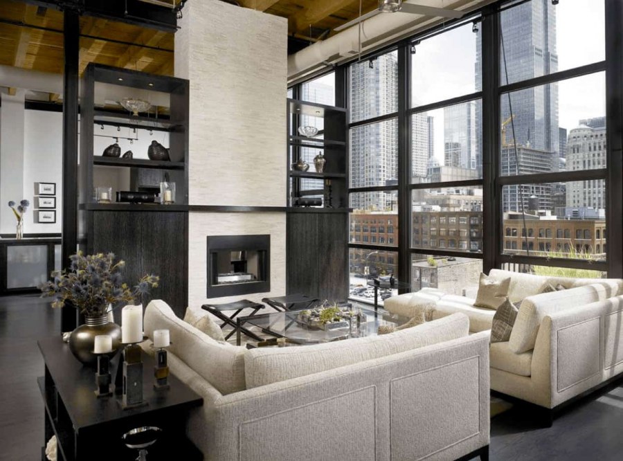 Стильный потолок в гостиной 2020