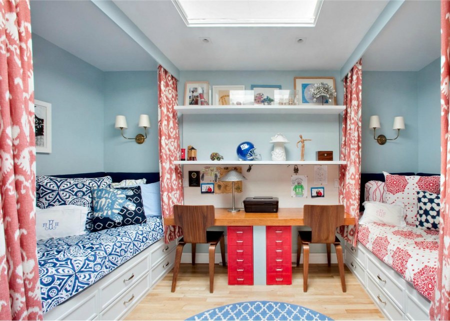 Зонирование детской комнаты для двоих детей