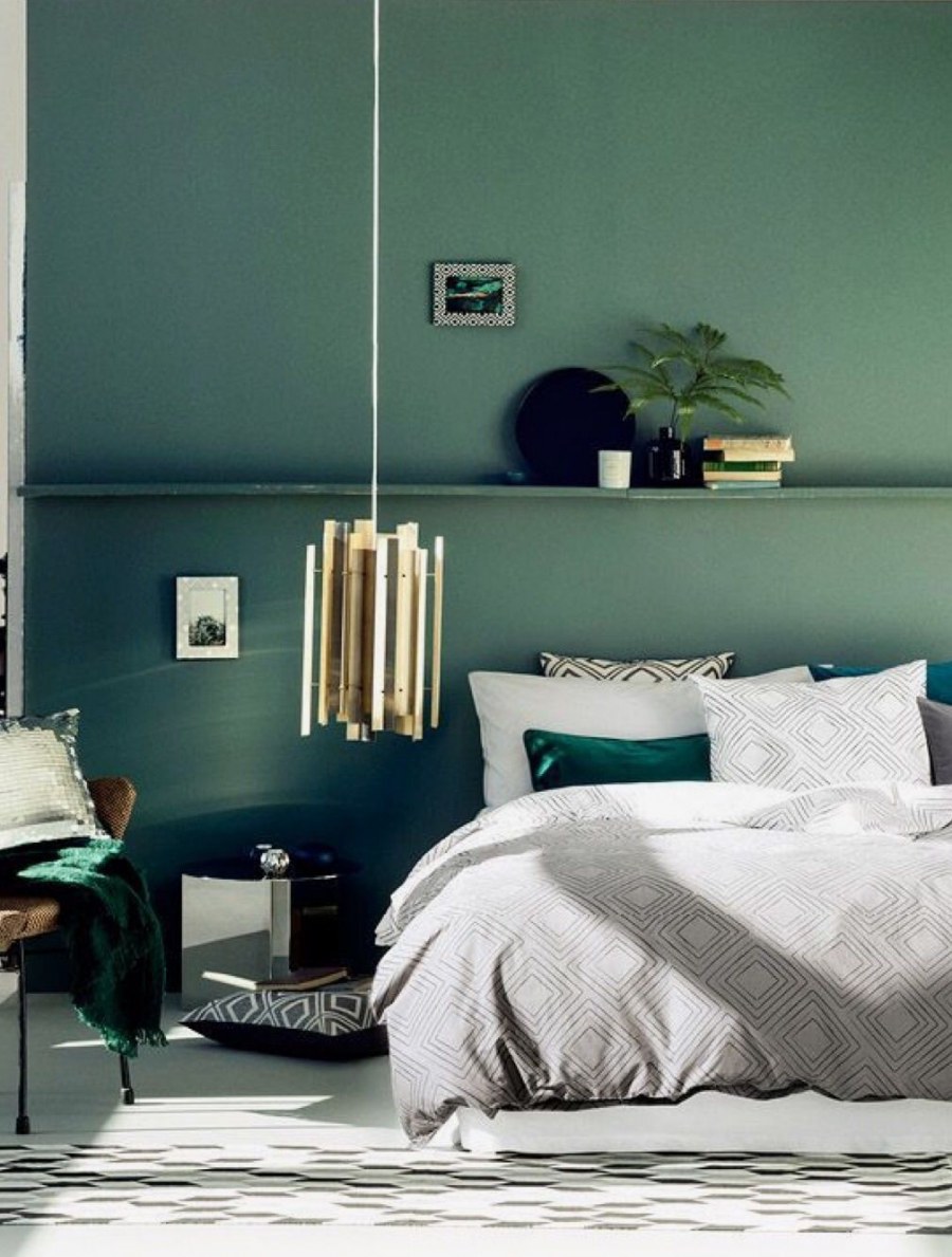 Оливковые стены в интерьере