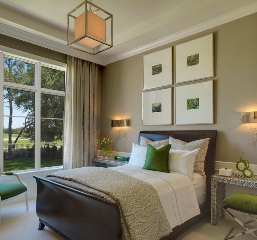 Спальня цвета хаки