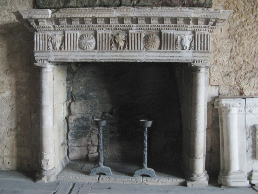 Ресторан камин в центре зала