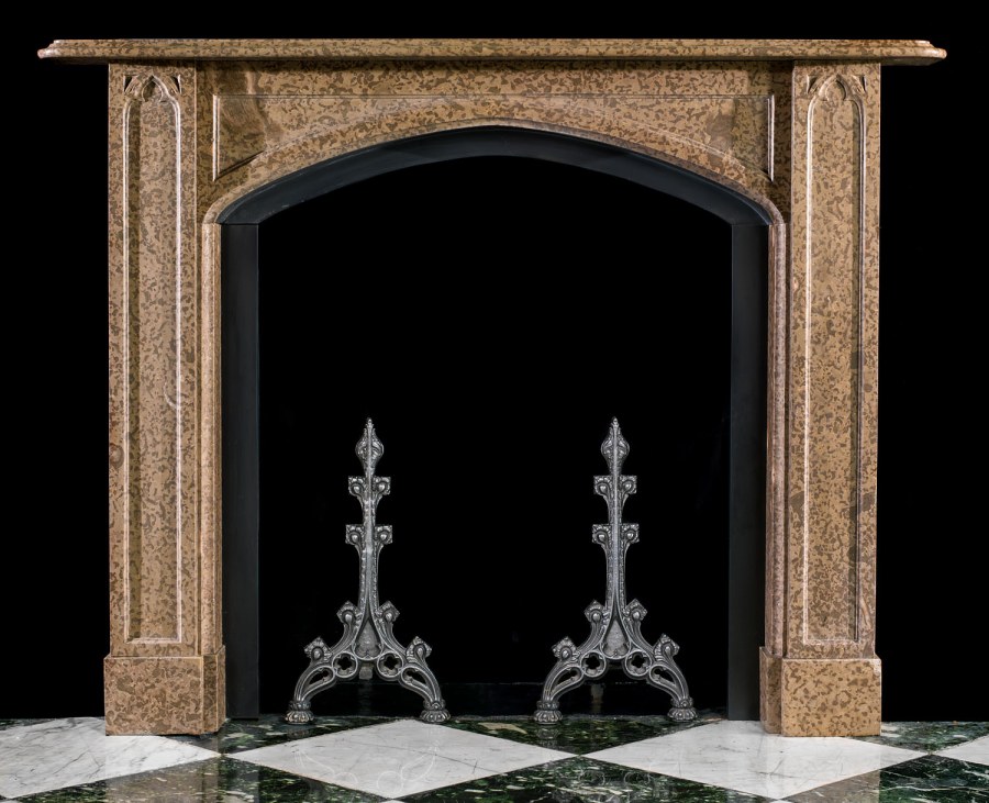 Сусальное золото Готика камин гранит