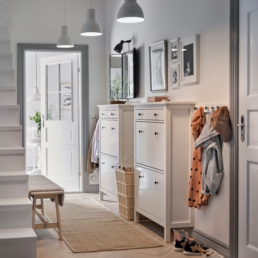 Икеа прихожая ХЕМНЭС белая