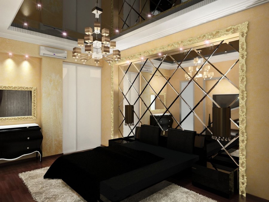 Черный зеркальный потолок