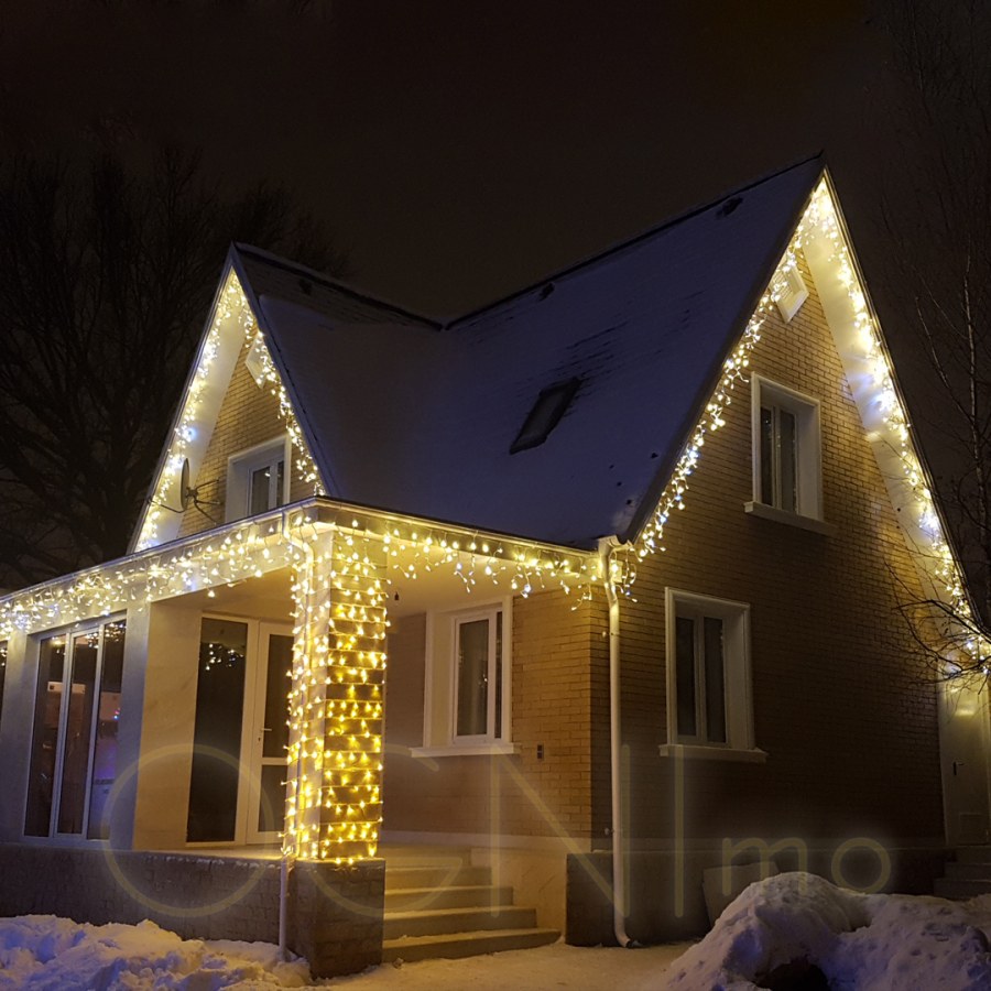 Новогодняя подсветка загородного дома