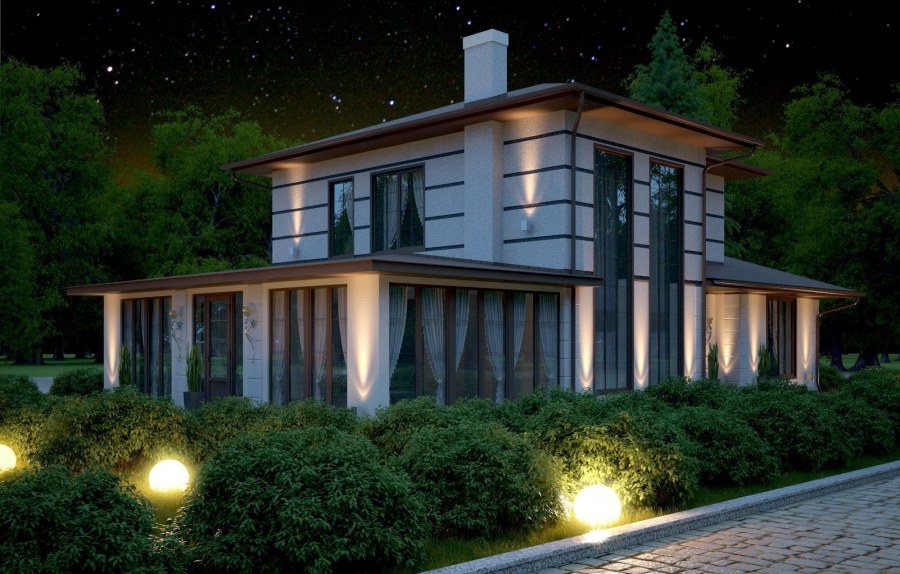 Архитектурная подсветка коттеджа