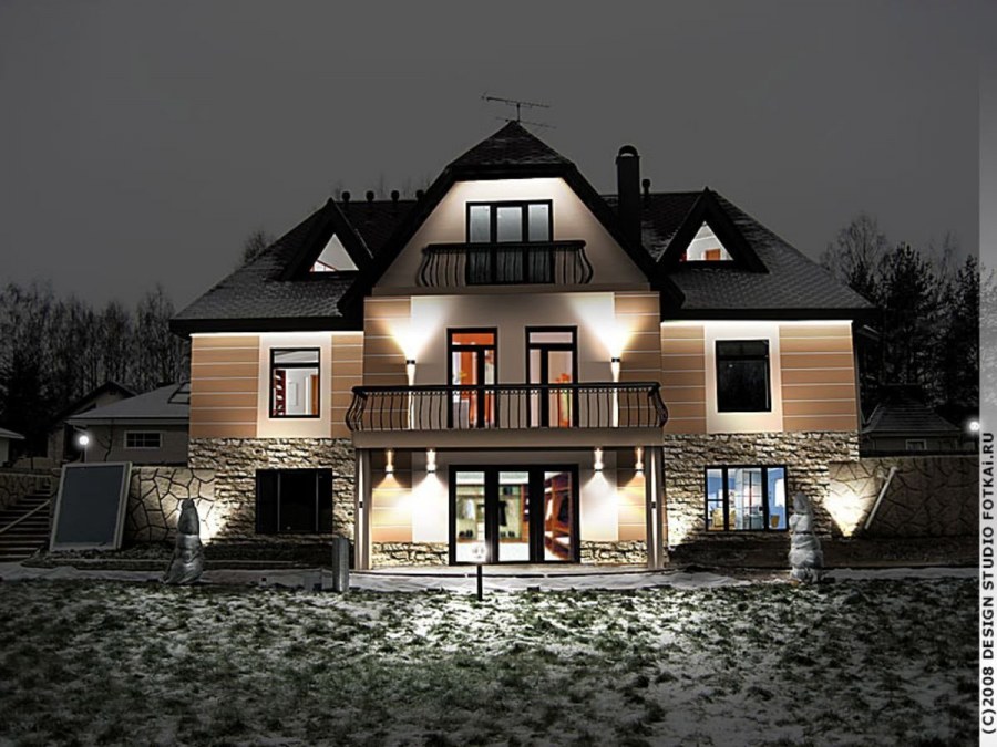 Архитектурная подсветка коттеджа