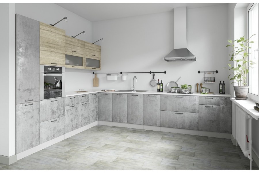 ДСВ кухня лофт бетон светлый