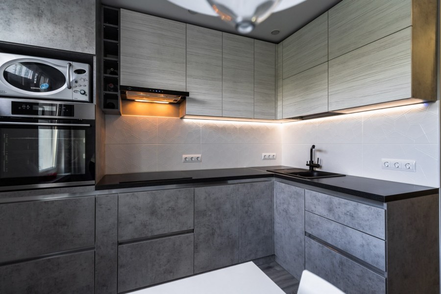 Кухня Эггер бетон Чикаго темный