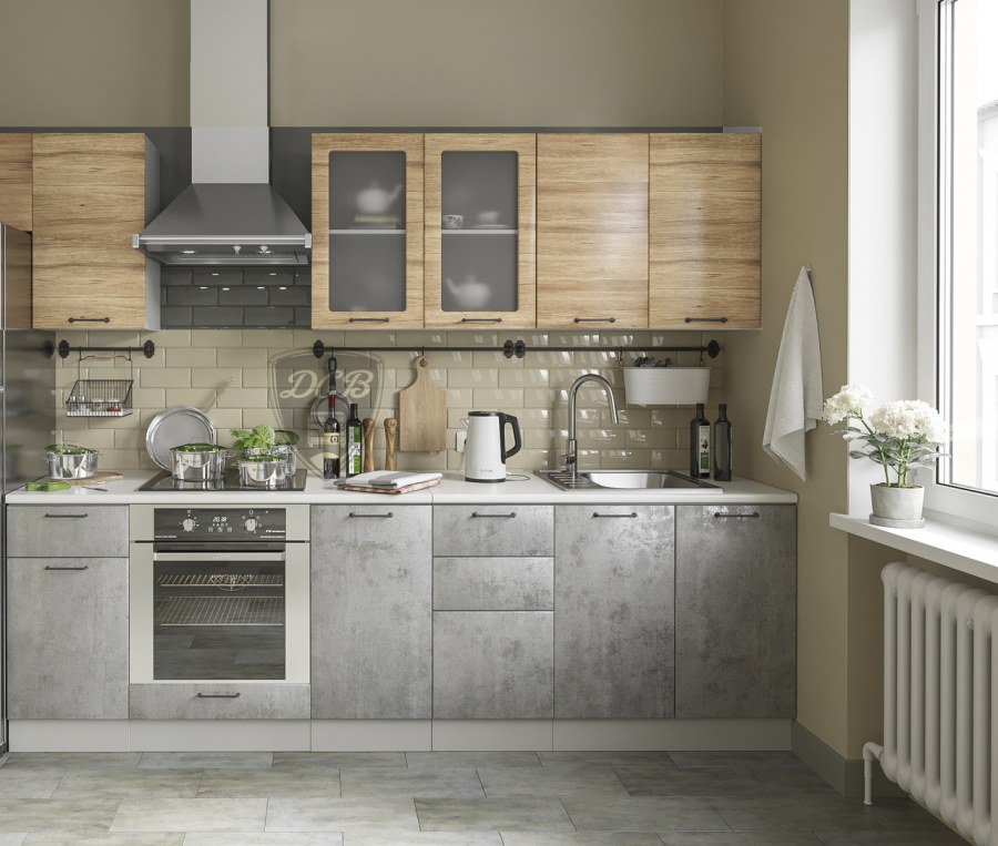 Кухня капри ДСВ бетон темный