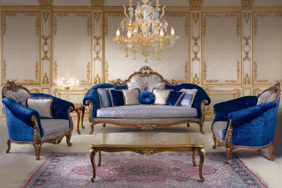Синяя гостиная в стиле Барокко