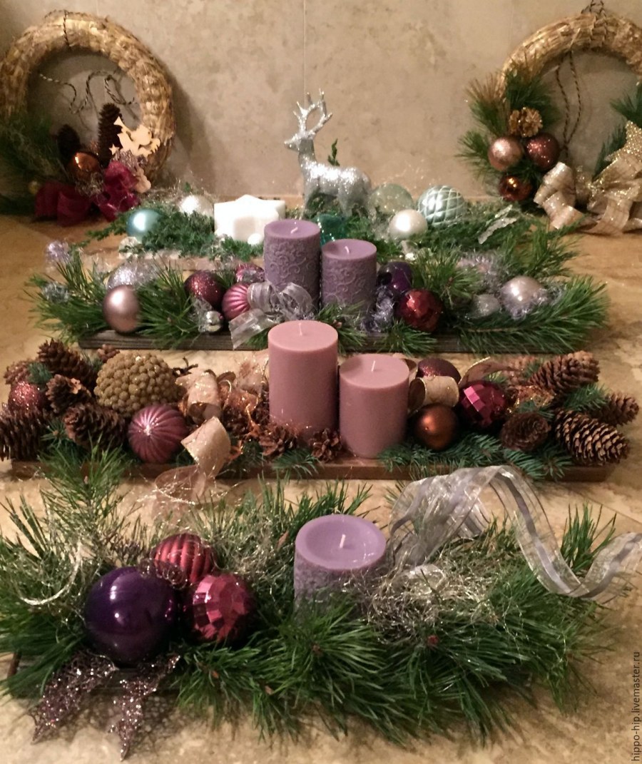 Еловые украшения на стол