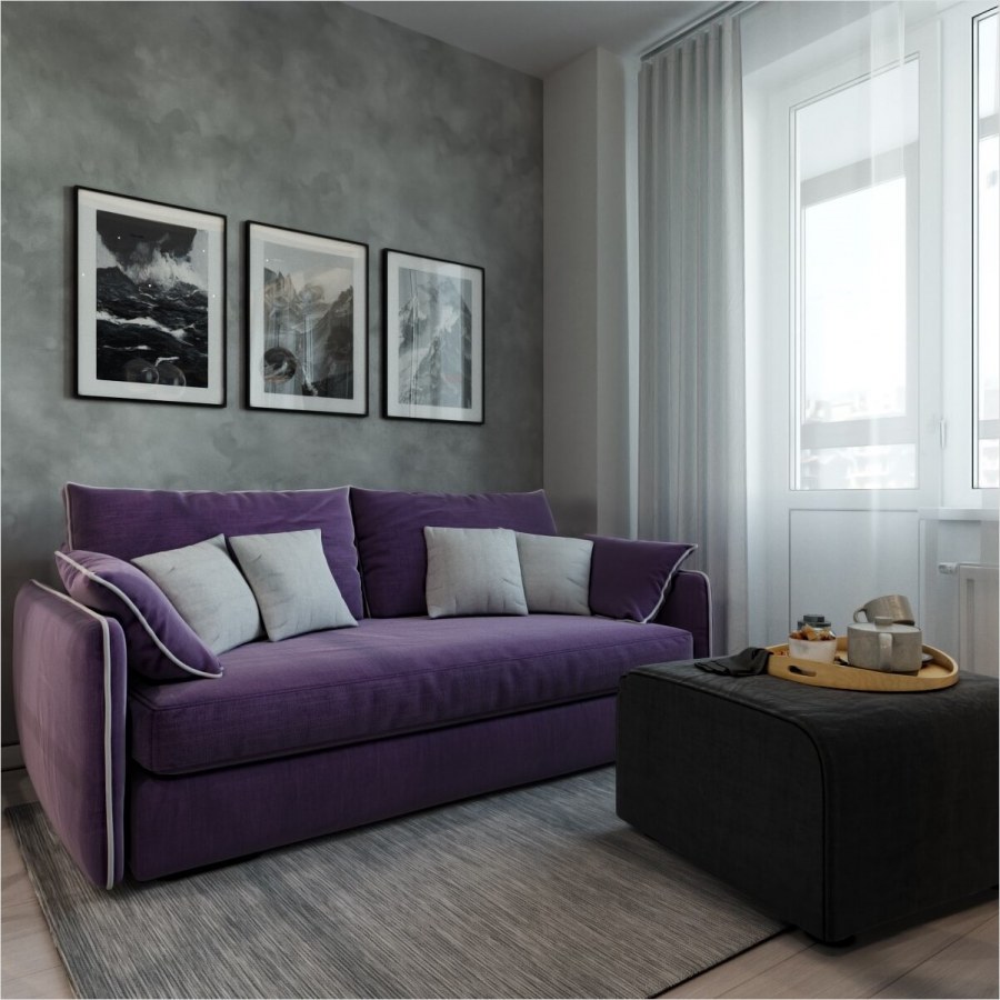 Темно фиолетовый диван