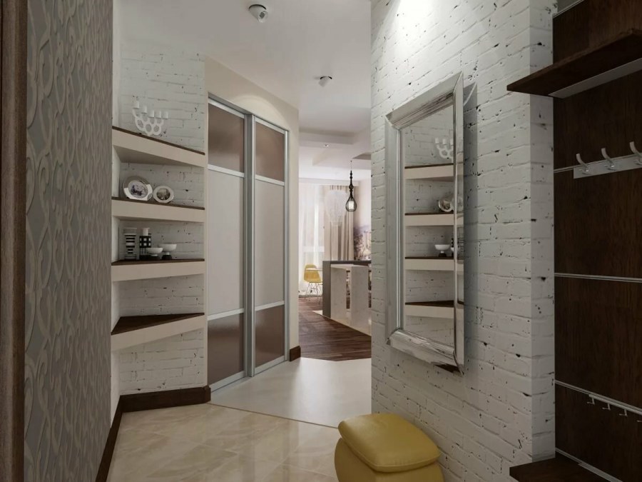 Маленькая прихожая в светлых тонах